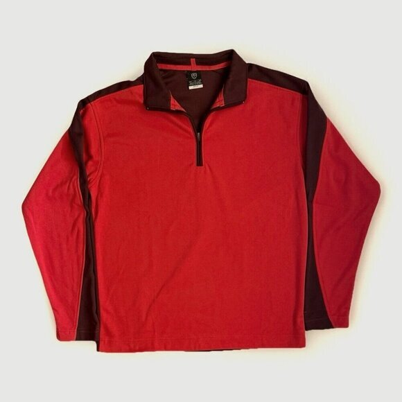Nike Golf Sweater Mens‎ Medium Dark Red Polyester 1/4 Zip Pull Over - Picture 1 of 7